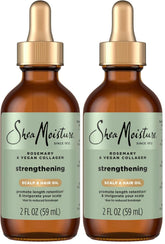 SheaMoisture Strengthening Scalp & Oil Rosemary & Vegan Collagen To Protect The Scalp And Strengthen Hair ScalpBoost Technology For A Cooling Sensation With ScalpBoost Technology 2 Fl Oz,(Pack of 2)