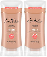 SheaMoisture Deodorant Stick 72h Odor Control Coconut & Hibiscus Fresh Aluminum Free 2.6 oz,(Pack of 2)