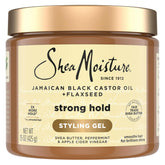 SheaMoisture Strong Hold Styling Gel+Flaxseed Jamaican Black Castor Oil Gives Controlled Style,AllDay Hold,Infused With Castor Seed Oil,SheaButter & Indulgent Scent ParabenFree AntiFrizz Hair Gel 15oz | Jamaican
