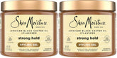 SheaMoisture Strong Hold Styling Gel+Flaxseed Jamaican Black Castor Oil Gives Controlled Style,Infused With Castor Seed Oil,SheaButter & Indulgent Scent ParabenFree AntiFrizz Hair Gel 15oz (Pack of 2)
