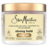 SheaMoisture Edge Control Strong Hold Gel+Flaxseed Jamaican Black Castor Oil Keeps Edges in Place,No Flakes,Infused With Hydrolyzed Corn Starch,Glycerin,Indulgent Scent ParabenFree AntiFrizz Gel 3.5oz