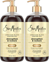 SheaMoisture Strengthen and Restore Shampoo Jamaican Black Castor Oil for Damaged Hair Sulfate-Free 24 oz,(Pack of 2)