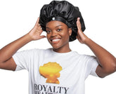 Royalty Headwear Silk Satin Bonnet for Women - Adjustable Jumbo Extra Secure Non-Slip Satin Cap Silk Hair Bonnet for Sleeping