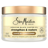 SheaMoisture Jamaican Black Castor Oil Leave In Conditioner 100% Pure Jamaican Black Castor Oil For Damaged Hair to Soften and Detangle Hair 11.5 oz