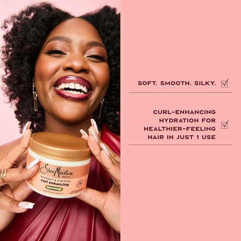 SheaMoisture Smoothie Curl Enhancing Cream Coconut and Hibiscus for Thick, Curly Hair Sulfate Free and Paraben Free 12 oz