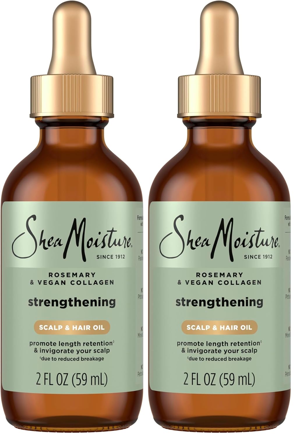 SheaMoisture Strengthening Scalp & Oil Rosemary & Vegan Collagen To Protect The Scalp And Strengthen Hair ScalpBoost Technology For A Cooling Sensation With ScalpBoost Technology 2 Fl Oz,(Pack of 2)