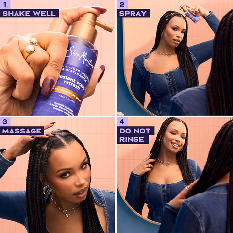 SheaMoisture Dandruff Treatment Instant Scalp Refresh Spray with Salicylic Acid & Scalp Repair Technology, Hydrates Dry Scalp & Controls Itch & Flakes, 4 fl oz