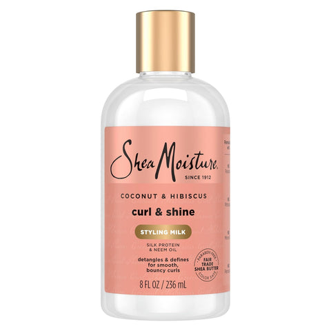 Shea Moisture Curl & Style Milk Coconut & Hibiscus with Silk Protein & Neem Oil for Thick, Defined, Curly Hair Fair Trade, Sulfate-Free 8 oz (Pack of 12)