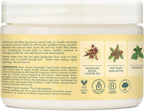 SheaMoisture Jamaican Black Castor Oil Strengthen & Restore Smoothie Cream for Unisex, 11.5 Ounce (Pack of 1)