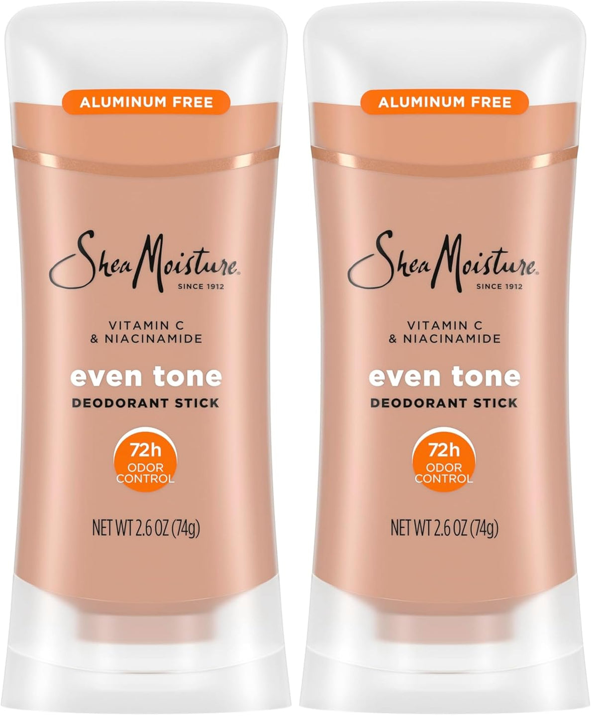 SheaMoisture Deodorant Stick for 72h Odor Control Fresh Aluminum Free 2.6 oz, (Pack of 2)