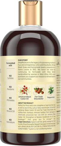 SheaMoisture Strengthen and Restore Shampoo Pure Jamaican Black Castor Oil for Damaged Hair To Cleanse and Nourish Hair 13 fl oz