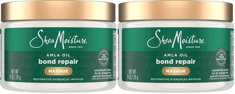 SheaMoisture Bond Repair Masque Amla Oil Deeply Moisturizes and Visibly Repairs Damage with Hydroplex Technology and Amla Oil for Stronger Hair with Restorative HydroPlex Infusion 11 oz,(Pack of 2)