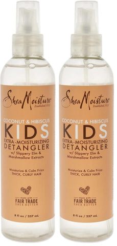 SheaMoisture Detangler Conditioner, 8 oz, Pack of 2 | Kids | Curly Hair | Coconut and Hibiscus | Extra Moisturizing