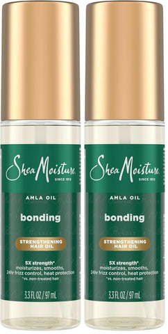SheaMoisture Bonding Oil Amla Oil To Protect,Strengthen And Smooth Hair With Amla-Oil And Fair-Trade Shea Butter With 5X Strength-And 24-Hour Frizz & Humidity Control 3.3 Fl Oz,(Pack of 2)
