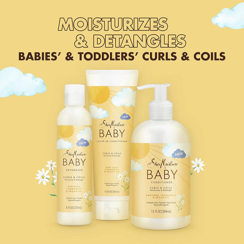 SheaMoisture Baby Conditioner for Curly Hair Raw Shea,Chamomile and Argan Oil Moisturizes and Helps Detangle Delicate Curls-and Coils 13 oz,(Pack of 2)