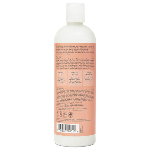 SheaMoisture Coconut Oil and Hibiscus Illuminating Body Lotion for Dull, Dry Skin, 13 Fl Oz