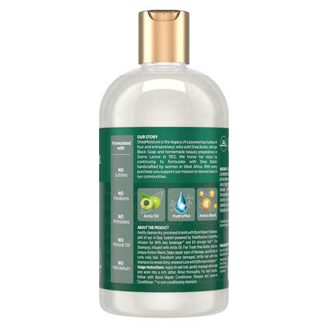 Shea Moisture Bond Repair Shampoo Amla Oil Deeply Cleanses And Removes Build Up To Repair Hair Bonds With Hydroplex Technology And Amla Oil With Restorative HydroPlex Infusion 13 Fl Oz