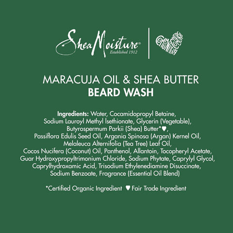 SheaMoisture Beard Wash for a Full Beard Maracuja Oil & Shea Butter to Deep Clean and Refresh Beards 6 oz (Pack of 24)