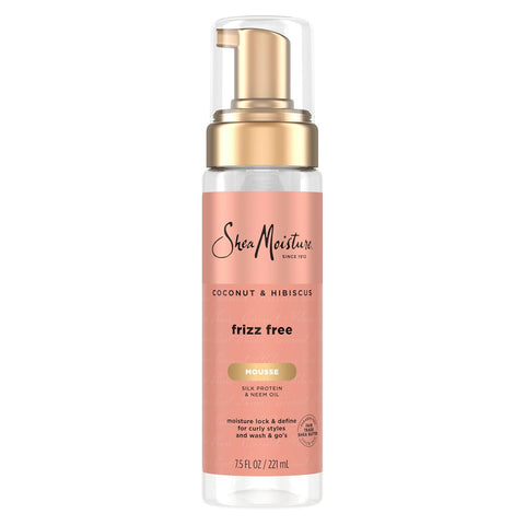 SheaMoisture Curl Mousse for Curly Hair, Coconut & Hibiscus Styling Mousse for Frizz Control & Volume, with Shea Butter, 7.5 oz