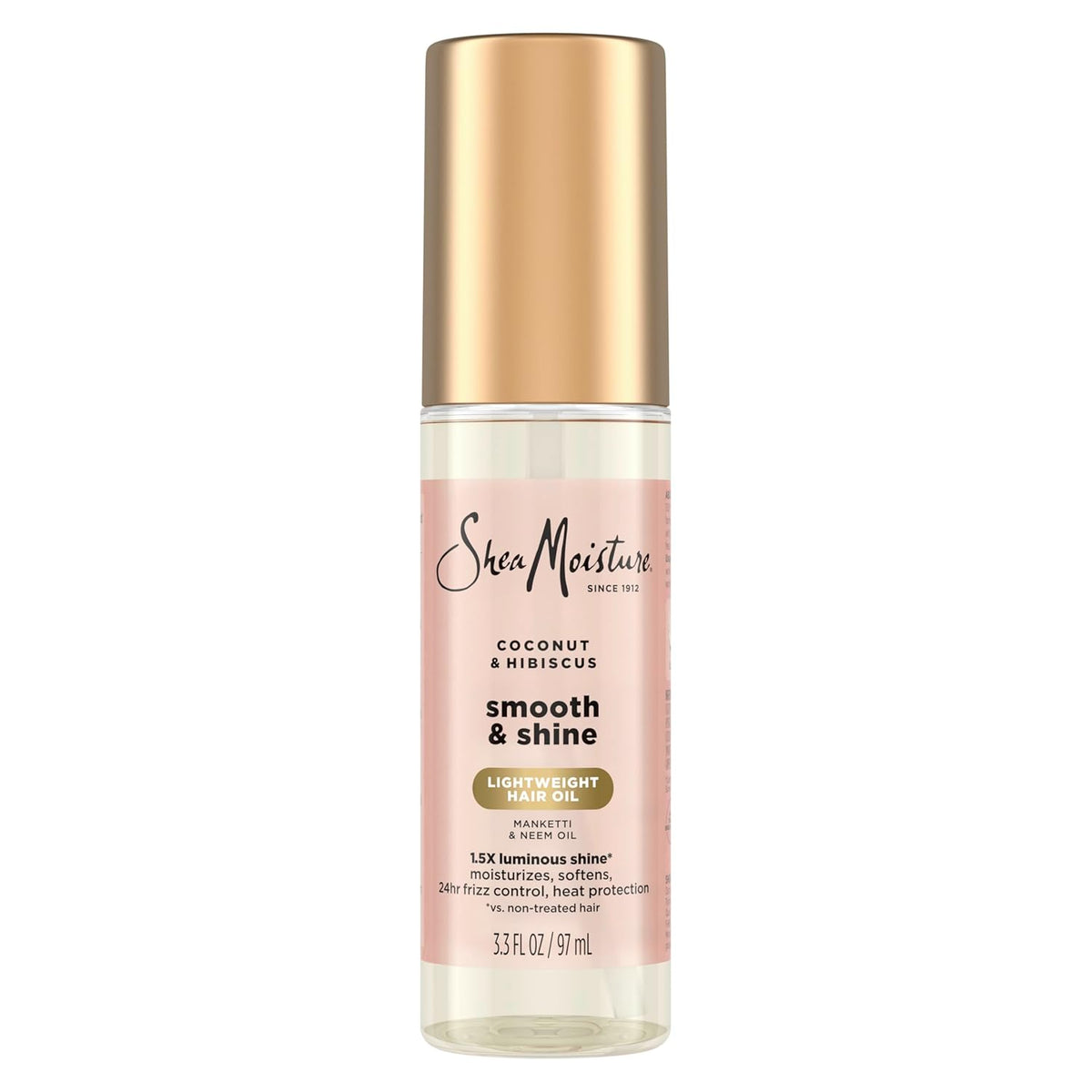 Shea Moisture Coconut & Hibiscus Smooth & Shine Oil Coconut & Hibiscus Softens And Hydrates Hair With Manketti And Coconut Oil For A Lightweight Texture 3.3 Fl Oz