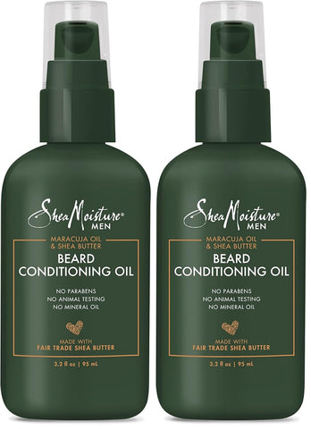 SheaMoisture Beard Conditioning Oil for a Full Beard Maracuja Oil and Shea Butter to Moisturize and Soften 3.2 oz,(Pack of 2)