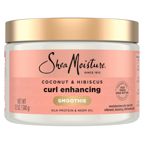 Shea Moisture Smoothie Curl Enhancing Cream Coconut and Hibiscus for Thick, Curly Hair Sulfate Free and Paraben Free 12 oz (Pack of 12)