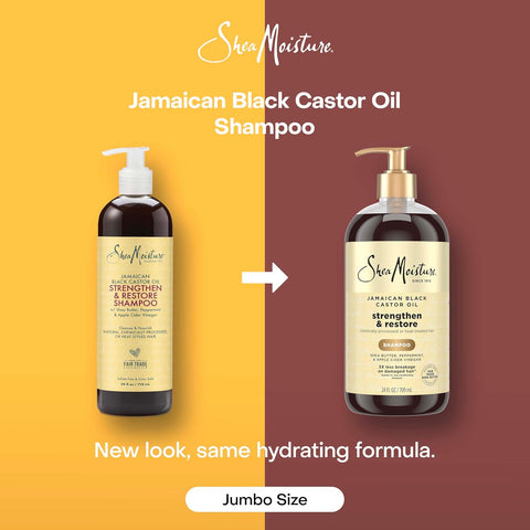 Shea Moisture Strengthen and Restore Shampoo Jamaican Black Castor Oil for Damaged Hair Sulfate-Free 24 Fl oz