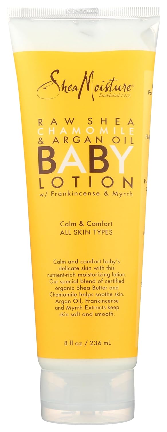 SheaMoisture Baby Lotion for Dry Skin and Clear Skin Raw Shea, Chamomile and Argan Oil with Shea Butter 8 oz