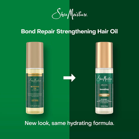 SheaMoisture Bonding Oil Amla Oil To Protect,Strengthen And Smooth Hair With Amla-Oil And Fair-Trade Shea Butter With 5X Strength-And 24-Hour Frizz & Humidity Control 3.3 Fl Oz,(Pack of 2)