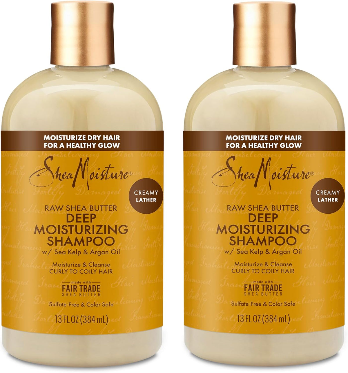SheaMoisture Moisture Retention Shampoo for Dry, Damaged or Transitioning Hair Raw Shea Butter Shampoo to Hydrate Hair, 13 Fl Oz (Pack of 2)
