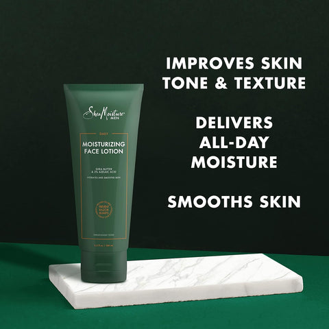 SheaMoisture Men Lotion for Soft, Smooth Skin Daily Moisturizing Face Lotion Dermatologist-Tested Skin Care Proven to Prevent Razor Bumps When Using Our System 3.5 oz