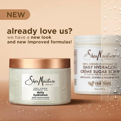 SheaMoisture Shea Sugar Body Scrub For Nourish And Replenish Skin Virgin Coconut Oil Daily Hydrating Body Scrub With 24h Shea Moisture Nutrients 12 oz