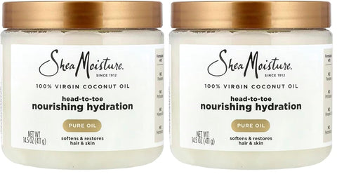 SheaMoisture for Dry Skin Nourishing Hydration 100% Extra Virgin Coconut Oil Soften and Restore Skin and Hair 14.5 oz,(Pack of 2)