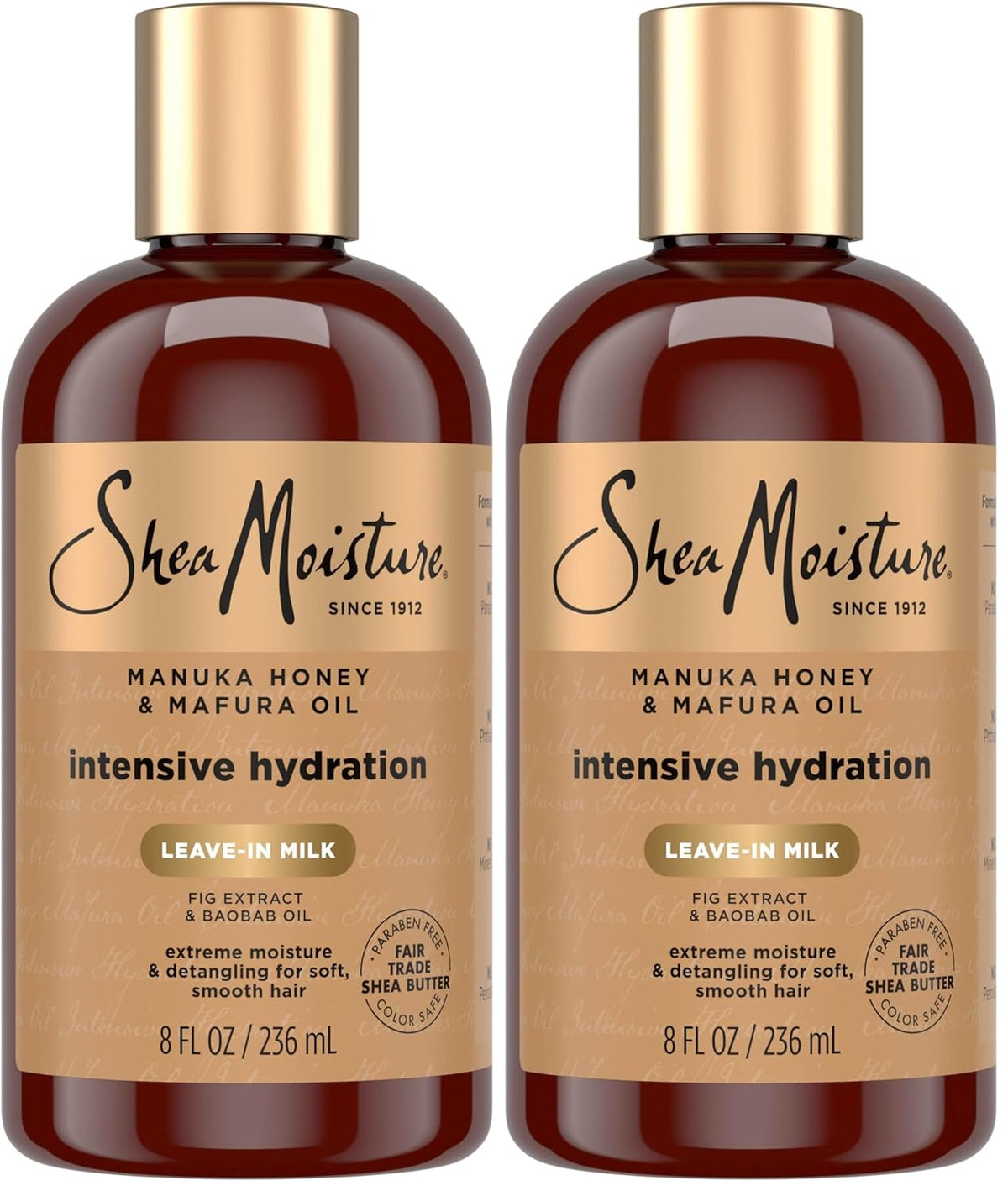 SheaMoisture Hydration Hair Milk Manuka Honey and Mafura Oil for Dry Hair to Hydrate and Style-Hair 8 oz,(Pack of 2)
