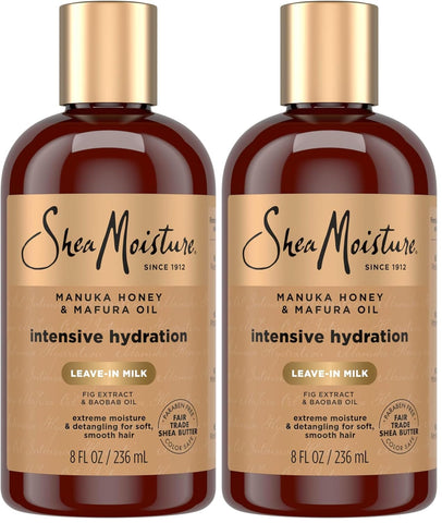 SheaMoisture Hydration Hair Milk Manuka Honey and Mafura Oil for Dry Hair to Hydrate and Style-Hair 8 oz,(Pack of 2)