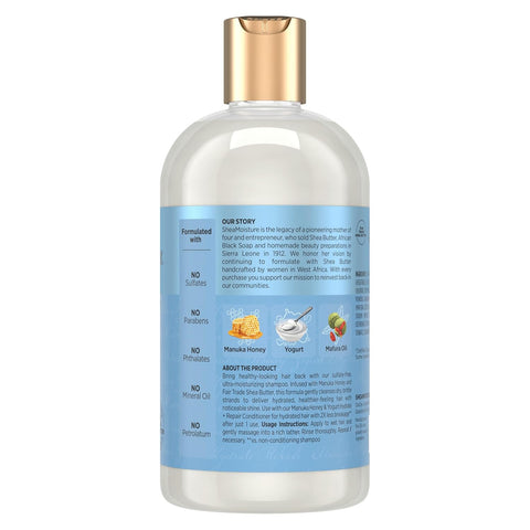 Shea Moisture Shampoo Hydrate and Repair for Damaged Hair with Manuka Honey and Shea Butter 13 oz