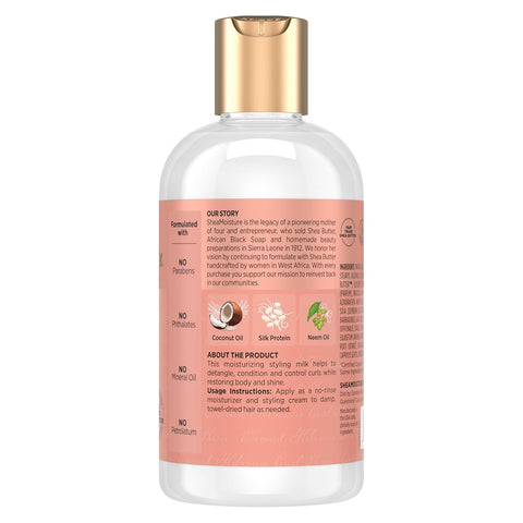 Shea Moisture Curl & Style Milk Coconut & Hibiscus with Silk Protein & Neem Oil for Thick, Defined, Curly Hair Fair Trade, Sulfate-Free 8 oz (Pack of 12)