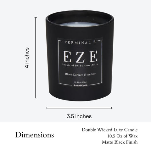 TERMINAL B Luxury Candle | EZE - Black Currant & Amber | Inspired by Buenos Aires | Hand-Poured in Los Angeles | 10.58 oz, 60+ Hour Burn Time