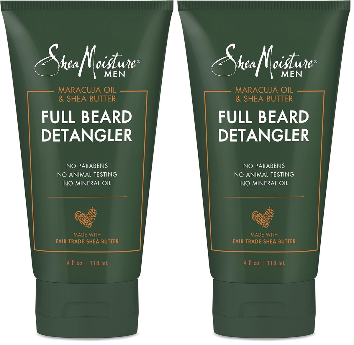 SheaMoisture Beard Conditioner,Full Beard Detangler for Full Beards,Maracuja Oil and Shea Butter,Paraben Free,4 oz,(Pack of 2)