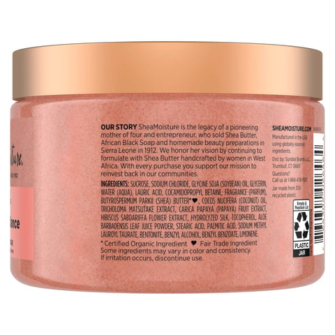 SheaMoisture Shea Sugar Body Scrub For Glowing Radiance Coconut Hibiscus Glowing Radiance Body Scrub With 24h Shea Moisture Nutrients 12 oz