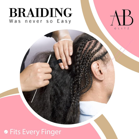 Royalty Headwear The Braid Aid Adjustable Parting Tool - Stitch Braiding Aid, Lightweight Hair Separating Comb for All Hair Types - Black