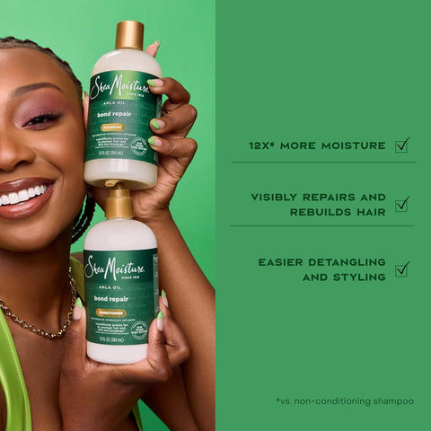 Shea Moisture Bond Repair Conditioner Amla Oil Strengthens And Repairs Hair Bonds With Hydroplex Technology And Amla Oil For Less Breakage With Restorative HydroPlex Infusion 13 FlOz