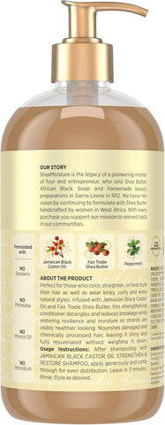 Shea Moisture Strengthen & Restore Conditioner Jamaican Black Castor Oil for Damaged Hair Paraben-Free 24 Fl oz