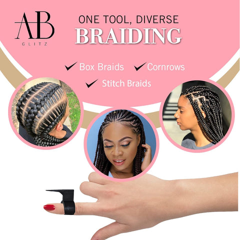 Royalty Headwear The Braid Aid Adjustable Parting Tool - Stitch Braiding Aid, Lightweight Hair Separating Comb for All Hair Types - Black