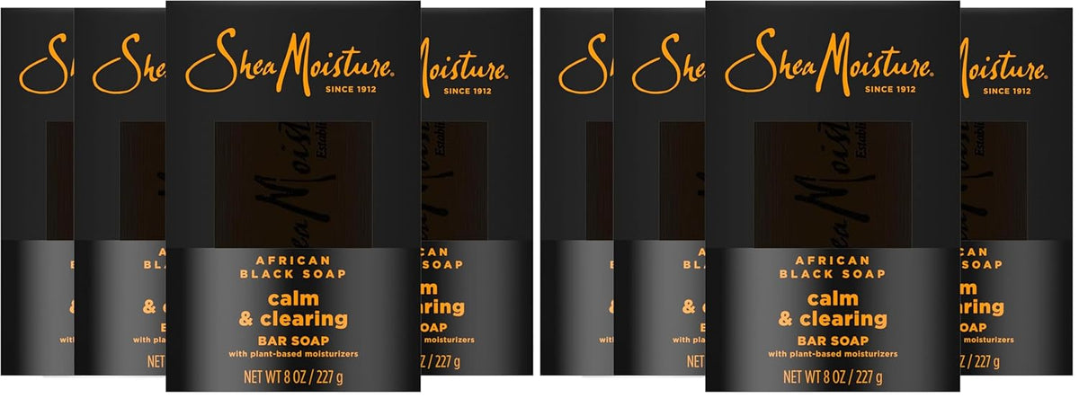 SheaMoisture Bar soap AfricanSoap Soothe & Clarify Skin Soothing and Clarifying bar-soap with 24h shea moisture nutrients for Healthy, Glowing Skin 8 oz (Pack of 8)