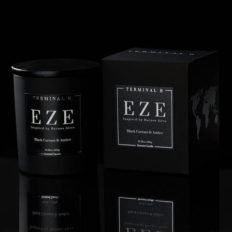 TERMINAL B Luxury Candle | EZE - Black Currant & Amber | Inspired by Buenos Aires | Hand-Poured in Los Angeles | 10.58 oz, 60+ Hour Burn Time