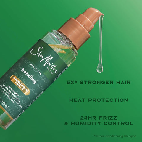 SheaMoisture Bonding Oil Amla Oil To Protect,Strengthen And Smooth Hair With Amla-Oil And Fair-Trade Shea Butter With 5X Strength-And 24-Hour Frizz & Humidity Control 3.3 Fl Oz,(Pack of 2)