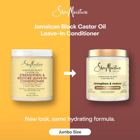SheaMoisture Leave In Conditioner, Jamaican Black Castor Oil to Soften, Detangle & Reduce Breakage, 20 oz