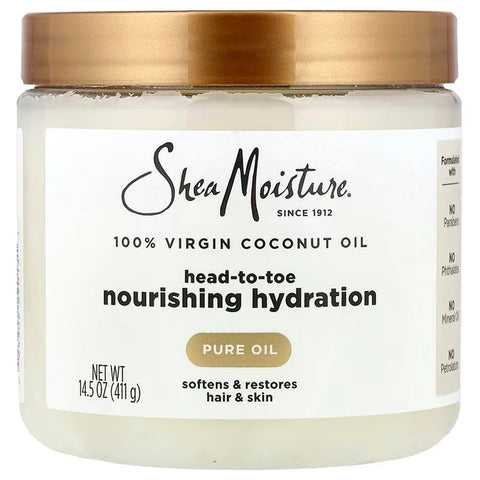 SheaMoisture for Dry Skin Nourishing Hydration 100% Extra Virgin Coconut Oil Soften and Restore Skin and Hair 14.5 oz,(Pack of 2)