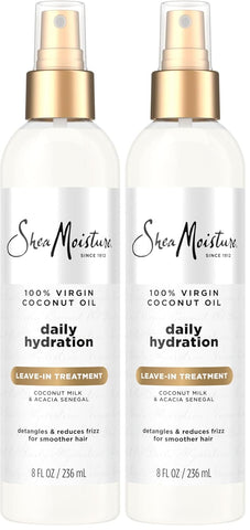 SheaMoisture 100 Percent Virgin Coconut Oil Leave-In Treatment, 8 Ounce, (Pack of 2)